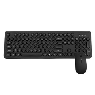 復古馬卡龍無線鍵盤，無線設計，輕巧舒適，時尚配色, 黑色, 1個