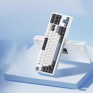 [HL샵]릭스 Riccks RS8 V2 커스텀 기계식 키보드 무선 블루투스 게임전용 키보드, 블랙그라데이션(측면각인), 핑크치즈축-8000mAh, BSUN TOY