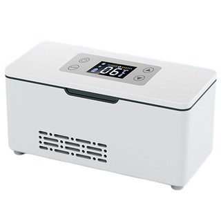 迷你化妝品冷藏盒 便攜式恆溫保鮮箱 小型冰箱 適用於護膚品和藥品, 基礎容量+收納包插電款, 車家兩用冷藏盒小冰箱