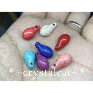 合成彩色松石造形珠手創飾品配件，平均14.6*8mm單顆, 綠色, 1個