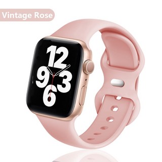 瑞克倉庫 Apple Watch 8字矽膠錶帶 多色可選 舒適親膚, 復古玫瑰,42mm 44mm 45mm通用, 1個