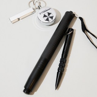 호신용품 휴대용 호루라기 쿠보탄 호신용 경찰봉 제압 종합 4종 세트, 호신용품세트(4종), 1개