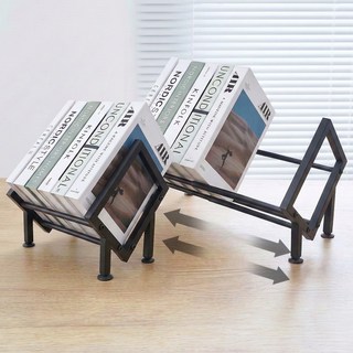 하이제이디 길이조절 철제 책꽂이 미니 북선반, 블랙, 1단