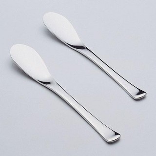 【東京速購】日本製 下村企販 不鏽鋼抹刀 2入組 18-8不鏽鋼 寬面 果醬勺 奶油塗抹 吐司抹醬刀, 1個
