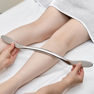 316 스텐 바디 마사지 스틱 롱 괄사도구 대근육군 허벅지 근막이완 마사지 전용 파우치 두께 8mm 길이 40cm, 실버, 1개