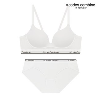 모달 볼륨일체형 노와이어 팬티 세트_화이트