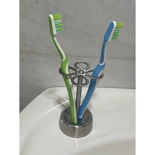 台灣現貨 304不鏽鋼四葉草牙刷架 - 簡約化妝品/文具收納架, 1個