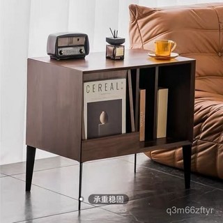 簡約實木書櫃客廳沙髮邊櫃雜誌櫃床頭櫃多功能儲物櫃, 復古胡桃色款,經典多功能斗柜, 1個