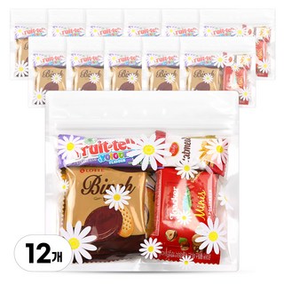 미니 소포장 과자 답례품 세트 간식 꾸러미, 12개, 5종