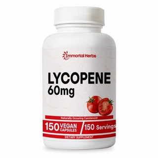 Immortal Herbs 항산화 건강 리코펜 토마토 추출물 60mg 이중 농도 한 보충제, 1개, 150정