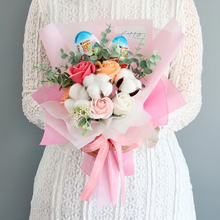 Maurian Sweetheart Kinder Joy 2 件 + 肥皂花束套裝, 可愛粉, 1套