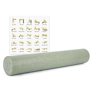 ALEAF EPP 浮雕瑜珈滾筒 + 運動海報, 橄欖卡其色