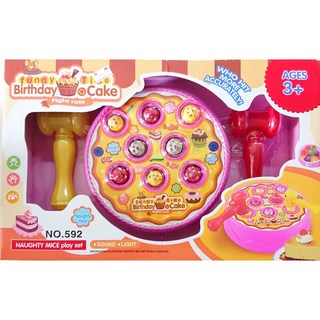 小胡玩具 雙槌打地鼠蛋糕盤 兒童玩具 (電子發票), 粉紅蛋糕款, 1個