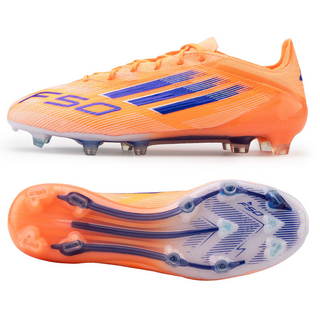 아디다스 남성용 인페르노 오렌지 F50 엘리트 축구화 - 안정적인 끈 구조