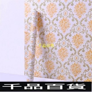 特價50米大捲防水加厚墻壁貼紙自粘臥室客廳背景墻貼自貼壁紙宿捨 ZVEJ, 歐式玫瑰綠,60厘米寬*10米長