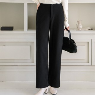 코코라벨라 여성 일자 뒷밴딩 스판 와이드 슬랙스 바지 팬츠