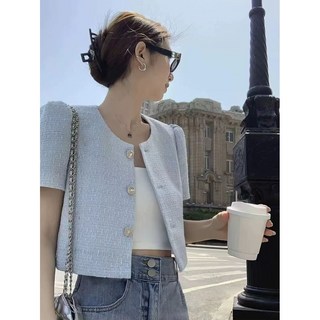 小香風短款外套女 2025夏季新款法式精緻氣質短袖開衫上衣