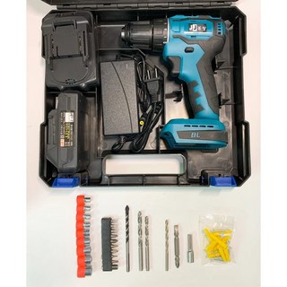 JJ 臻智充電式多功能電鑽套裝組 無線輕巧 LED照明 多種鑽頭起子頭, 1個