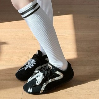 時尚薄底德訓女鞋2025新款夏季復古小衆薄款鞋子小碼百搭運動板鞋, 蝴蝶結（品質升級版）,36 標準版, 蝴蝶結（品質升級版）, 36 標準版