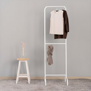 LIKEHOUSE 雙層立式衣架 套房 租屋處 服飾店 簡約掛衣架, 白色