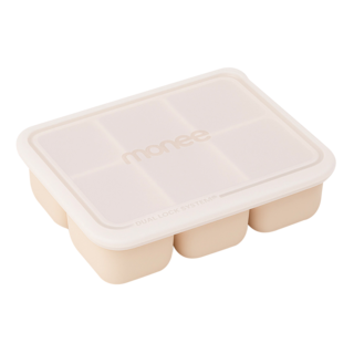 모니 삼중밀폐 이유식 보관용기 실리콘 이유식큐브, 밀크베이지 6구, 1개, 60ml