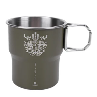 접이식 손잡이가 있는 400ml 캠핑 물컵 커피 우유 주스 차 기타 차가운 음료와 뜨거운 위한 마운틴하이커, 04 Green