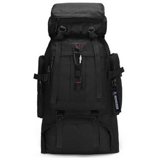 USB 충전 방수 배낭 야외 캠핑 등산 가방 대용량 백팩 80L, 블랙