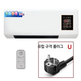 벽걸이형 소형 냉온풍기 실외기없는 가정용 냉각기, VTAC, 터치형 화이트 쉘 유럽 플러그