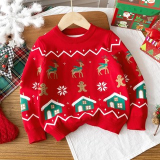 크리스탈하우스 여아 남아 아동 성탄절 크리스마스 루돌프 하우스 니트 CS023