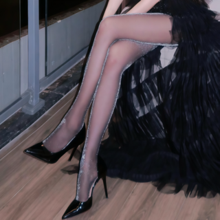 Serlace珠光馬油絲襪，黑絲彈力透膚肉色膚色褲襪，性感純欲光腿美腿神器