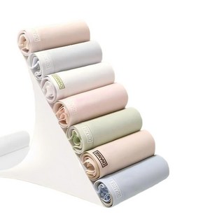 女士親膚透氣無痕純棉三角內褲, 6條：藍色2條+綠色2條+白色2條,M