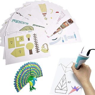 3D 프린터 드로잉 몰드 프린팅 펜용 종이 스텐실 펜 DIY 선물용 페인팅 그래피티 템플릿 PVC 투명 보드가 포함된 40장 패턴 20장.