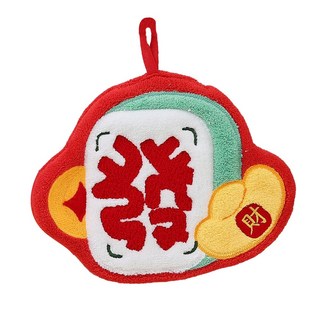 新年造型擦手巾 - 財神有魚, 一擦就發, 1個