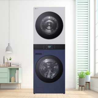 LG 트롬 AI 오브제컬렉션 워시타워 25+25kg 1등급, 네이처 네이비 + 네이처 크림 그레이, WA2525YMHF