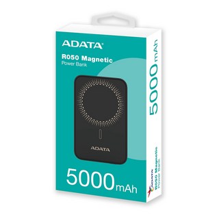 威剛 ADATA R050 R100 磁吸式行動電源 PD/QC 20W高效快充 5000mAh/10000mAh, 5000 磁吸式行動電源【黑色】