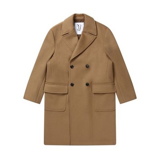 SOLEW 캐시미어 블렌드 더블 브레스트 코트_카멜