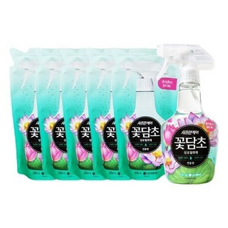 엘지 샤프란케어 꽃담초 섬유탈취제 연꽃 본품400mL x 1개 리필320mL X 5개, 6개, 400ml