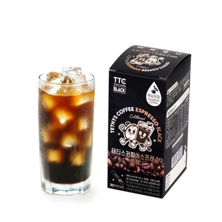 테티스커피 블랙 30포 콜드브루 원액 스틱 더치커피 파우치 고카페인, 1개, 30개입, 10ml