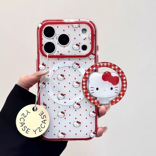 레드 원점 캐릭터 키티 아이폰 17프로 케이스 맥세이프 호환 +그립톡케이스