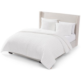 UGG 풀/퀸 이불 세트 베개 커버 2개 포함 플러시 인조 모피 침구 부드럽고 따뜻한 다운 대체 세탁 가능한 저자극성 푹신한 담요 침실용 풀/퀸 씰 그레이(켄지)14611, 화이트