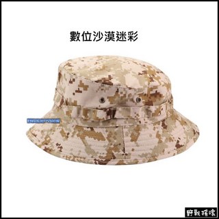 【野戰搖滾-生存遊戲】戰術短帽簷圓邊帽，軍綠色/卡其色/黑色可選，短帽檐圓帽，登山帽，奔尼帽，漁夫帽, 數位沙漠