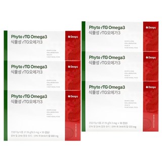 기타 덴프스 식물성 rTG 오메가3 913mg x 30캡슐 6박스 /An, 30정, 6개