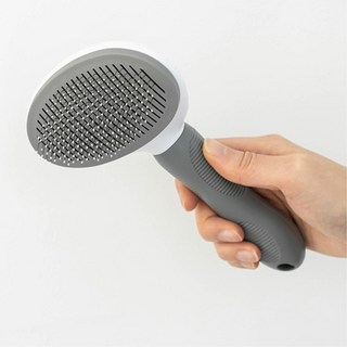 강아지 털빗 원터치 털제거 스텐핀 꺽임형 핸드 브러쉬 장모, 1개
