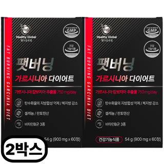 가르시니아 남자 남성 다이어트 보조제 가르니시아 HCA 팻버닝 체지방 감소 식약처인증, 2개, 팻버닝 가르시니아, 60정
