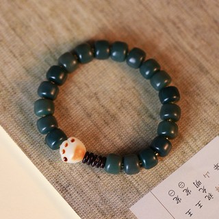 白玉菩提根手串女文玩菩提子佛珠單圈手鏈情侶小清新炭燒貓爪盤玩