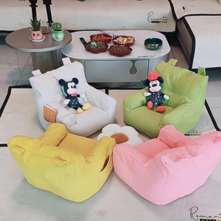 兒童小沙發 寶寶懶人卡通可愛迷你沙發, 1個, 中號綠色雪花絨兒童小沙發EPS環保顆粒