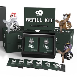 특별한 선물) 벨라독스 에어휠 2팩 4팩 리필킷세트 천연 테라코타 고체용 명품 차량용 방향제, [4팩리필세트] B세트