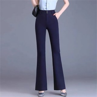 TKX 슬랙스 여성 하이웨스트 코튼 나팔 팬츠 슬림핏 따뜻한 출근 면스판 일자핏 KN89