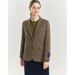 [헤지스 여성] [24FW] HSJA4D912I2 가격인하울100 베이지 체크 문트위드 자켓 2505831