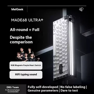 MelGeek MADE68Ultra + 게이밍 키보드 맞춤형 핫 스와퍼블 TTC RGB 마그네틱 스위치 홀 이펙트 RT0.01mm DK, 03 White